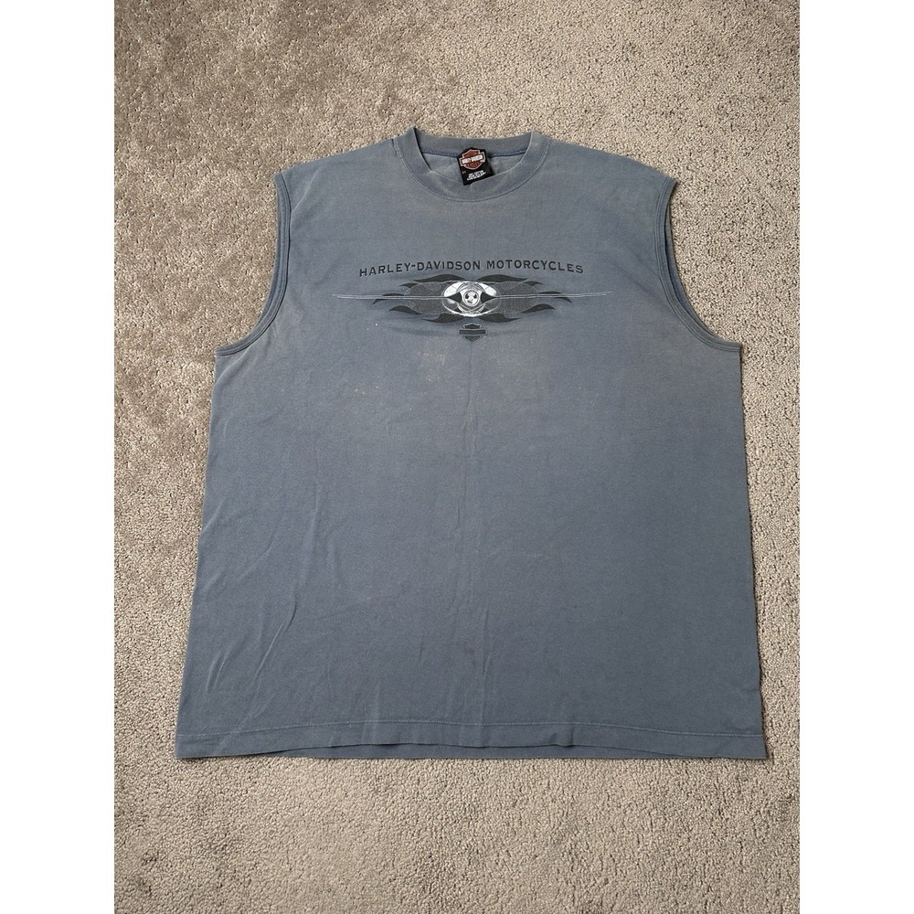 Vintage 90s Mens Tank Top Harley Davidson Illinois Motorcycle Y2K USA, Size XXL